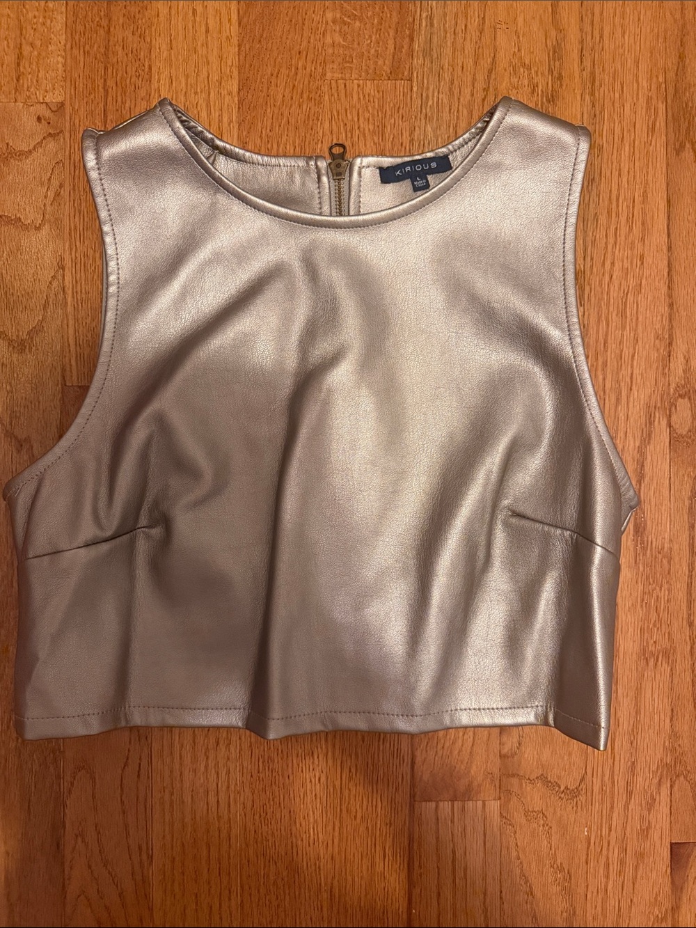 Kirious Metallic Crop Top in Champagne Gold